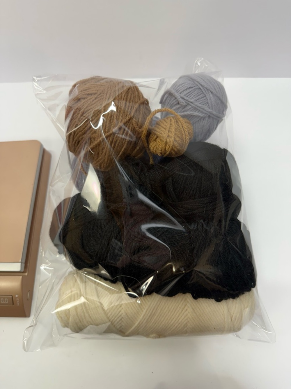 1lb + Mixed Yarn Bundle in Black, Cream, Brown & Light Gray Neutrals Crafting
